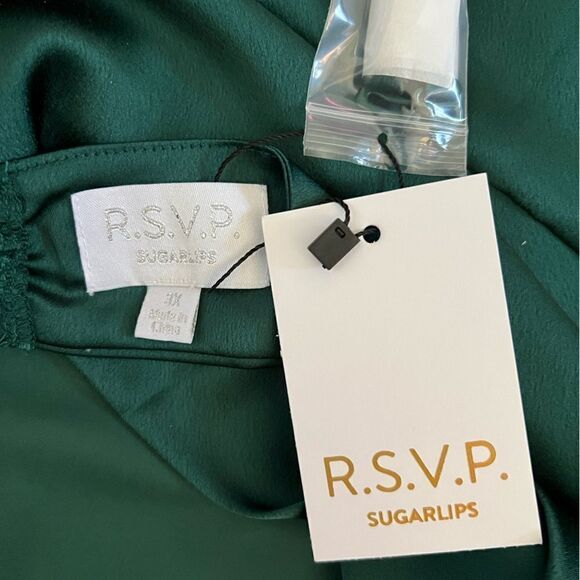 Sugarlips Plus Open Back Satin Maxi Dress- Size 3X - Picture 5 of 8